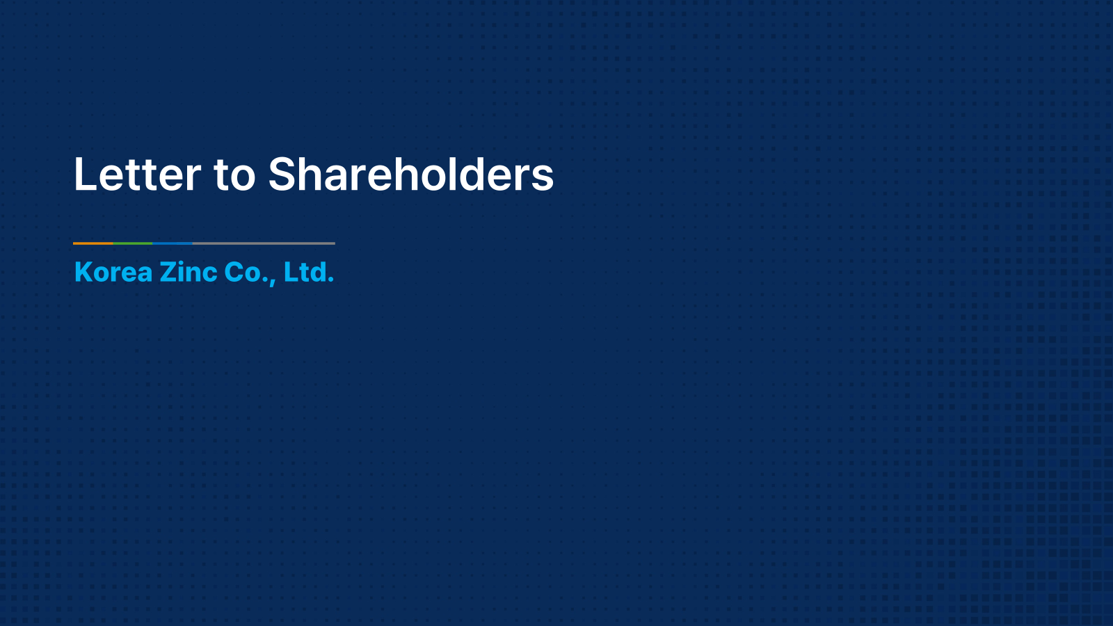 Letter to Shareholders from CEO(Dec. 10, 2024)